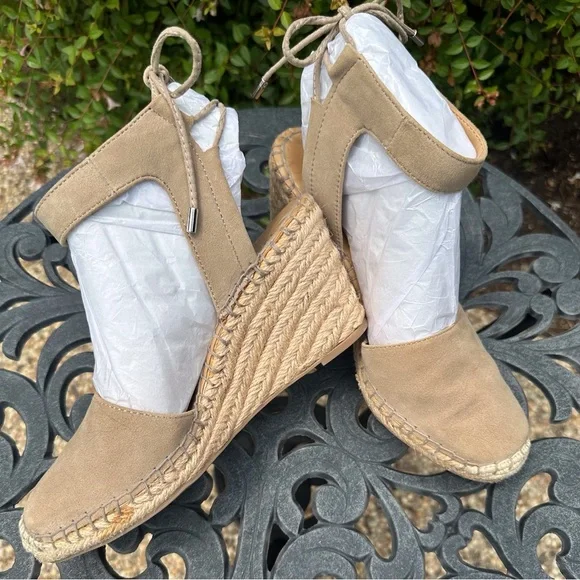 Franco Sarto Mariska Espadrille Wedge Sandal. Taupe Suede. Size 7.5. - Picture 7 of 11